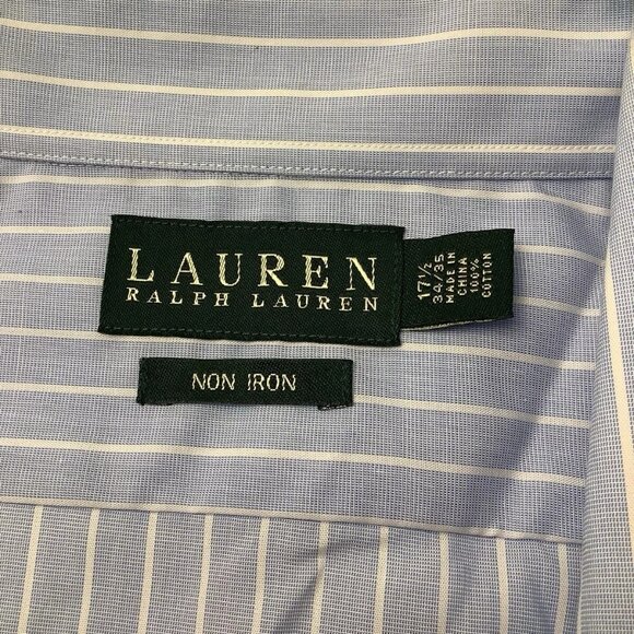 Lauren Ralph Lauren Men's Size 17.5-34/35 Regular Fit Non Iron 100% Cotton - Picture 7 of 8